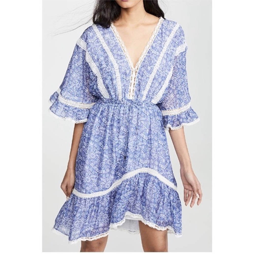 Love Sam Dream Floral Silk Boho Dress L